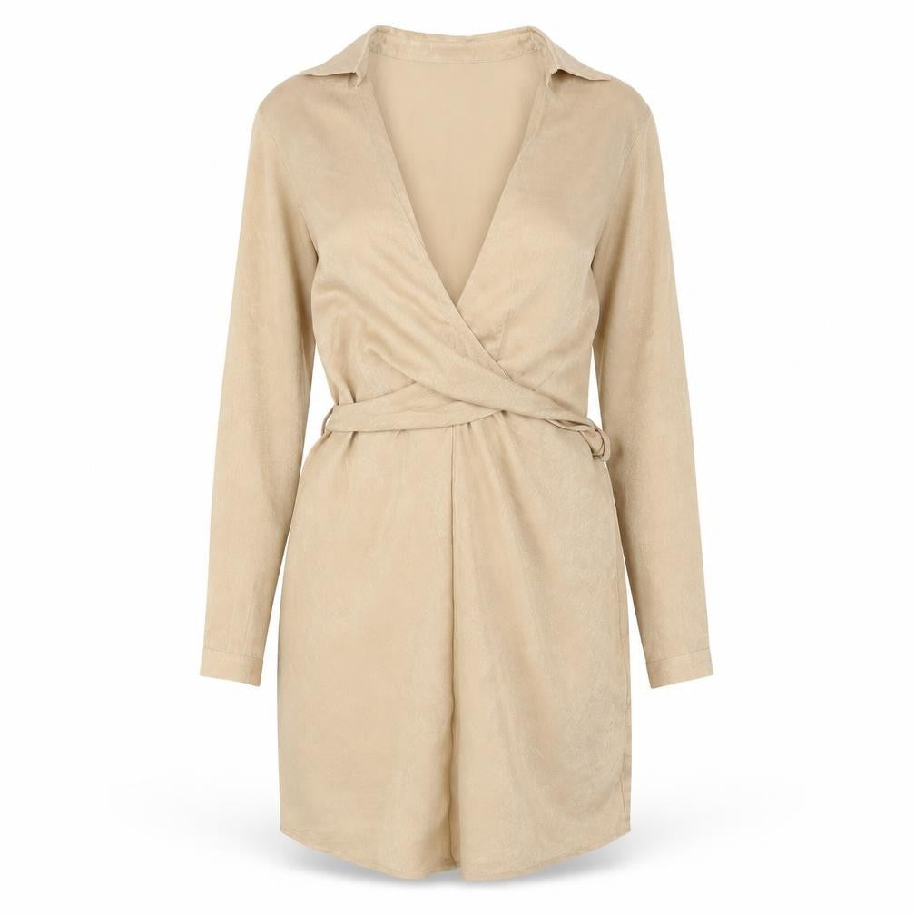 PrettyLittleThing Women's Beige Dress Size 6