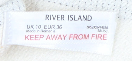 River Island Women's Striped Cotton Linen Shift Dress