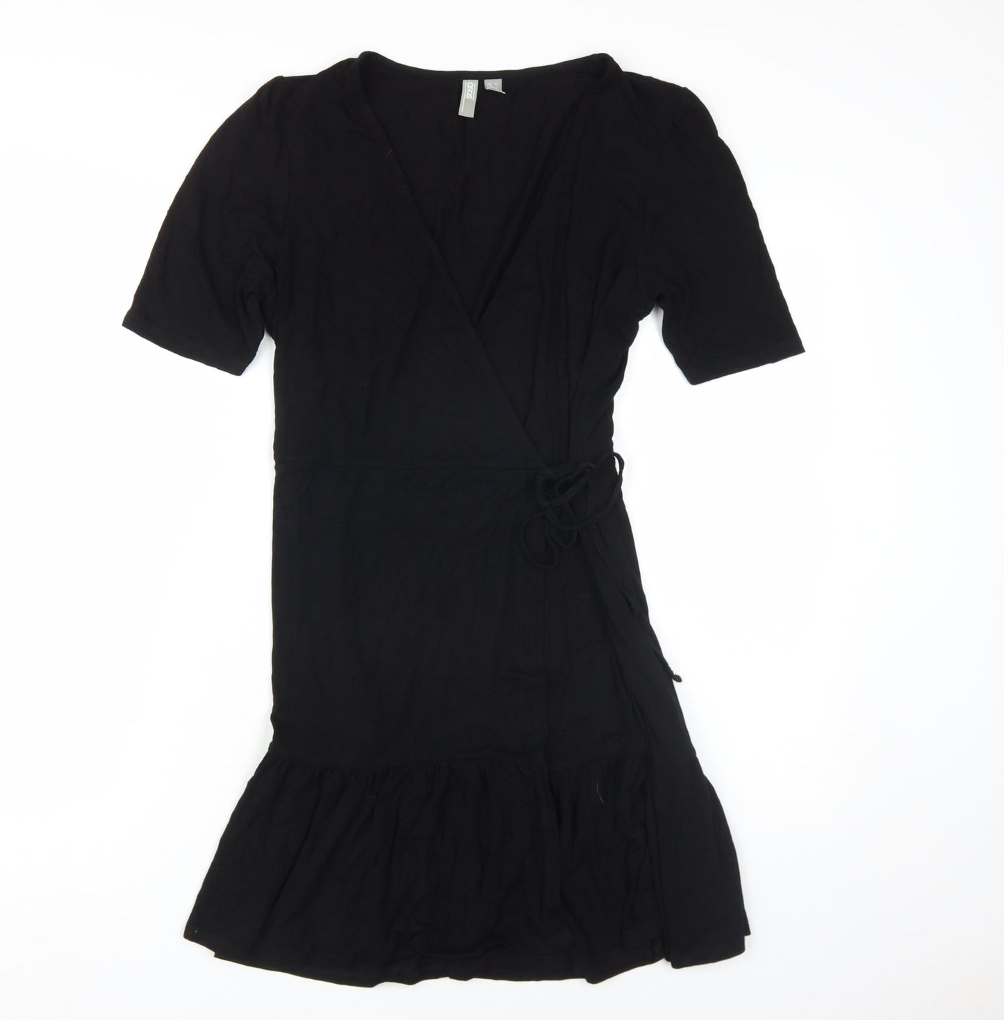 ASOS Black Wrap Dress - Size 12, Women's Half Sleeve