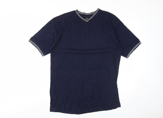 EA Menswear Blue V-Neck Men's T-Shirt L