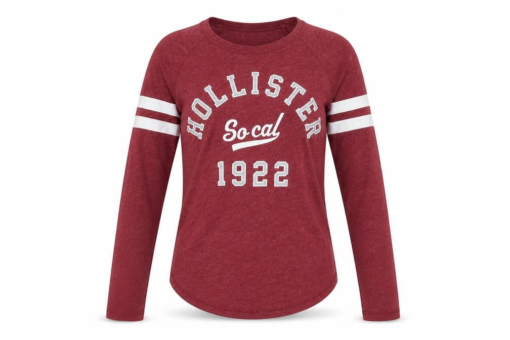 Womens UK Size XS Hollister Red Cotton Blend T-Shirt