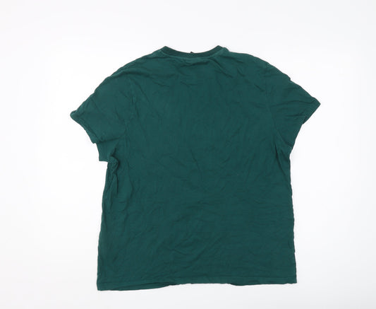 Disney Green T-Shirt, Mickey Mouse, Men's S, Graphic Print