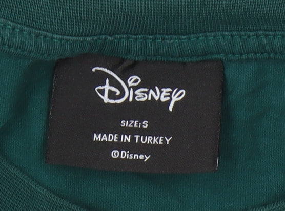 Disney Green T-Shirt, Mickey Mouse, Men's S, Graphic Print