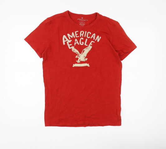 American Eagle Red Men's T-Shirt Size S Classic Fit