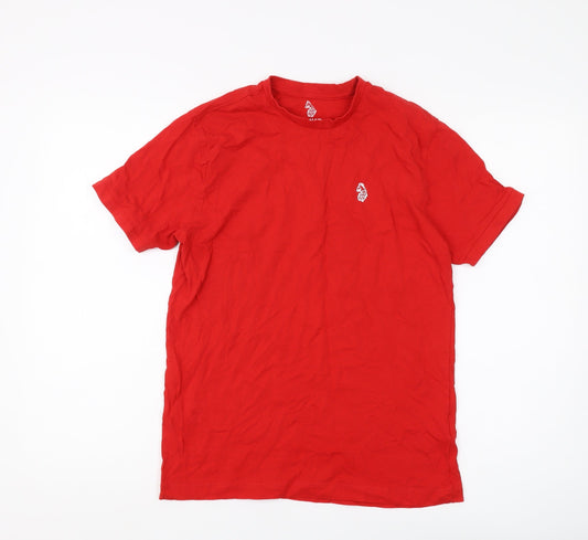 Luke Men's Red Medium Cotton Crew Neck T-Shirt