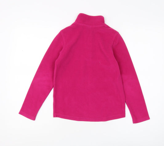 McKinley Girls Pink Fleece 1/2 Zip Sweatshirt - Size 8 Years