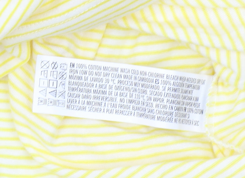 Forever 21 Women's Yellow Striped T-Shirt S