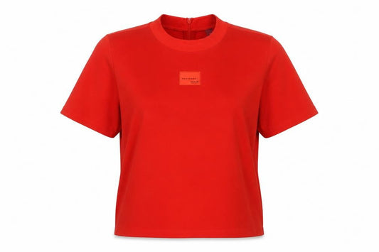 Womens UK Size 10 adidas Red Polyester T-Shirt