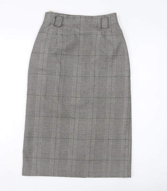 St Michael Women's Black Check Pencil Skirt Size 10