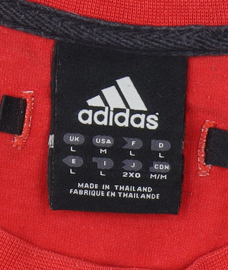 Adidas Men's Red Cotton Blend T-Shirt Large