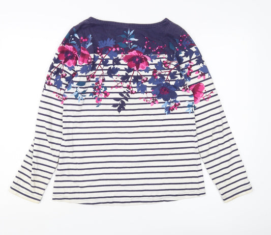 Joules Women's Multicoloured Floral Stripe T-Shirt, Size 10