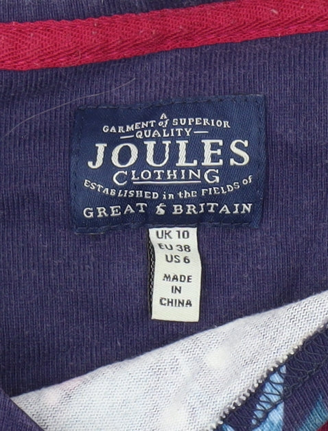 Joules Women's Multicoloured Floral Stripe T-Shirt, Size 10