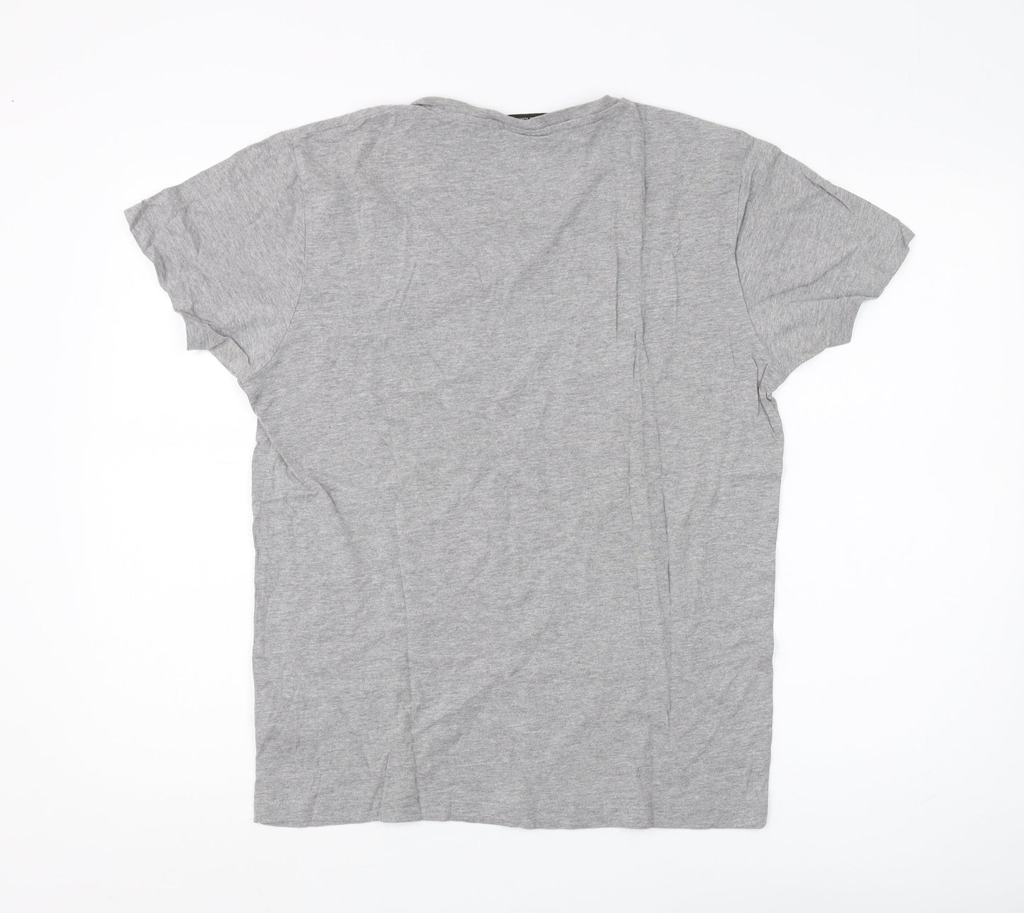 Jack & Jones Men's Grey Graphic Print T-Shirt L