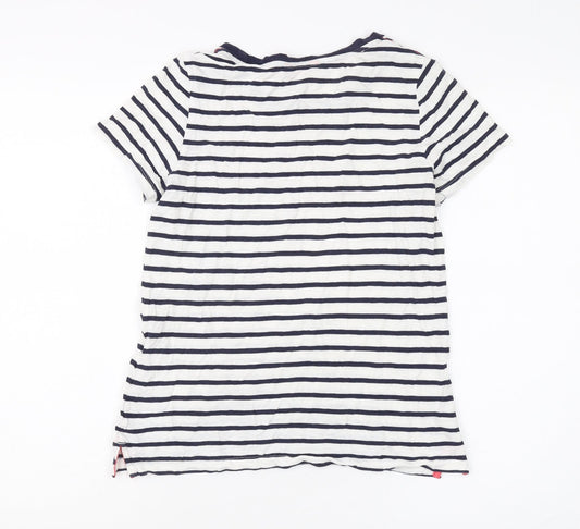 Joules Women's Striped T-Shirt, Size 8, Navy/White, Cotton