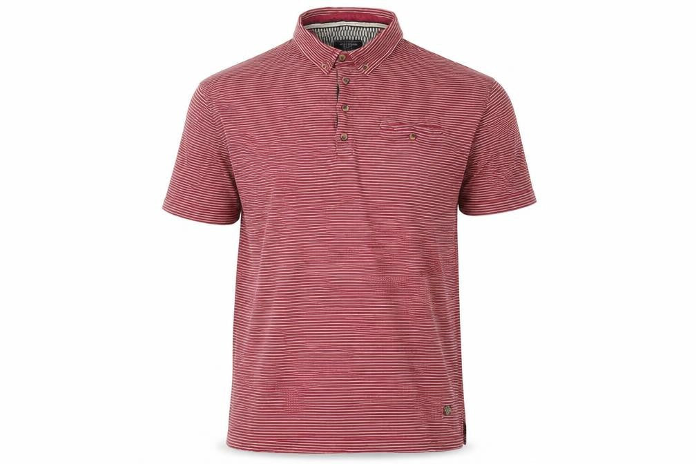 White Stuff Men's Red Striped XL Collared Polo Shirt
