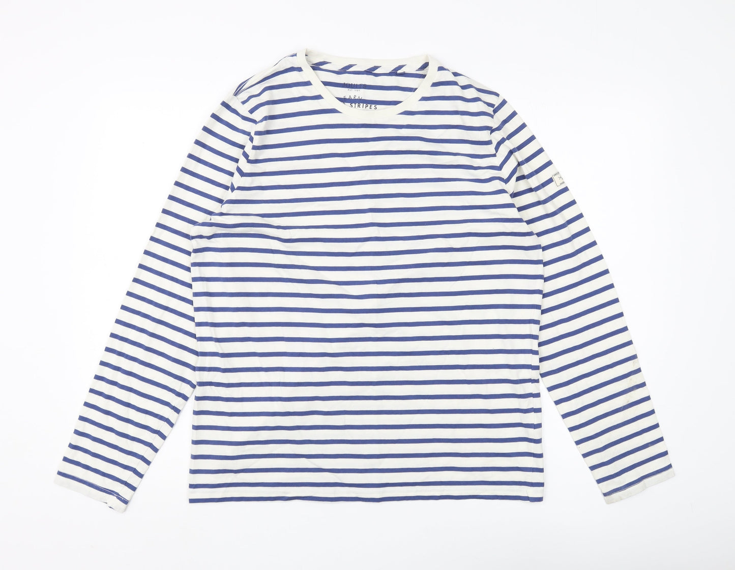 Joules Women's Blue Striped Long Sleeve T-Shirt M