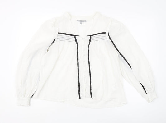 Oliver Bonas Women's White Blouse with Buttons
