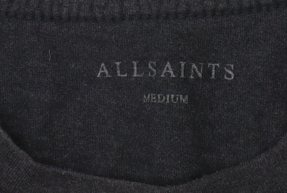 AllSaints Men's Black Medium Cotton Logo T-Shirt