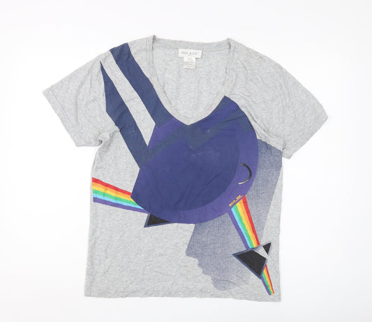 Paul & Joe Women's Grey Graphic T-Shirt, M, Casual Style