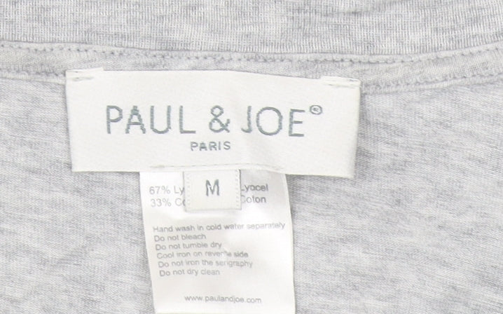 Paul & Joe Women's Grey Graphic T-Shirt, M, Casual Style