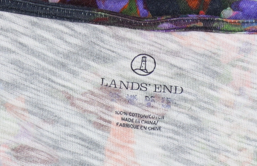 Lands' End Women's Floral Blouse, M, Multicoloured, Casual