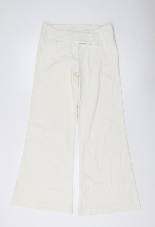 STARK Womens Ivory Wide-Leg Trousers Size 12