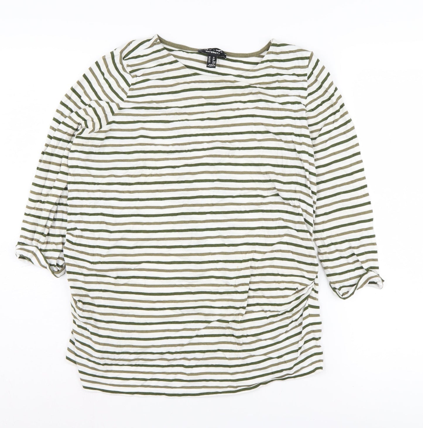 New Look Maternity Striped T-Shirt, Size 12, Boat Neck
