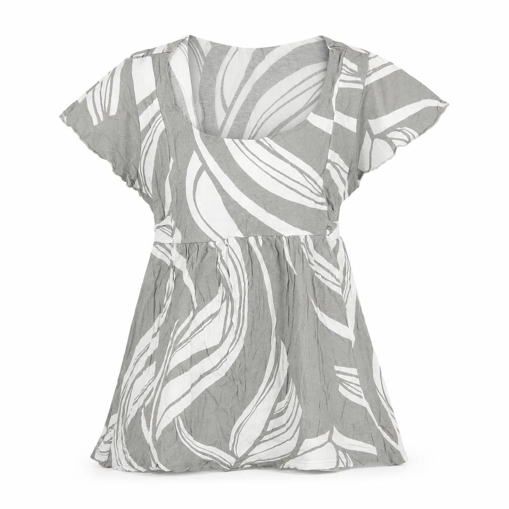 H&M Women's Grey Tunic Blouse, Size S, Geometric
