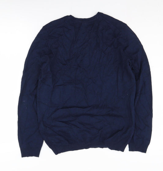 MAN Men's Blue Crew Neck Pullover Jumper - Size L