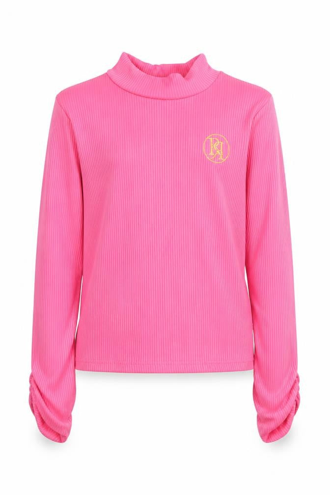Front view of River Island girls’ pink pullover top 7-8 years casual knit
