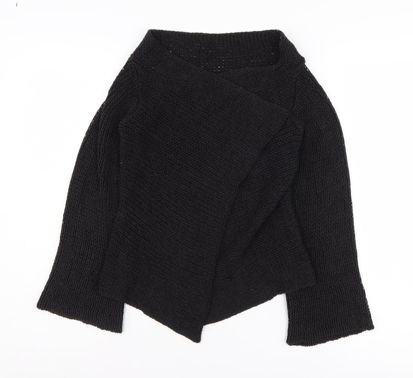 Principles Petite Women's Black Open-Knit Pullover Jumper S