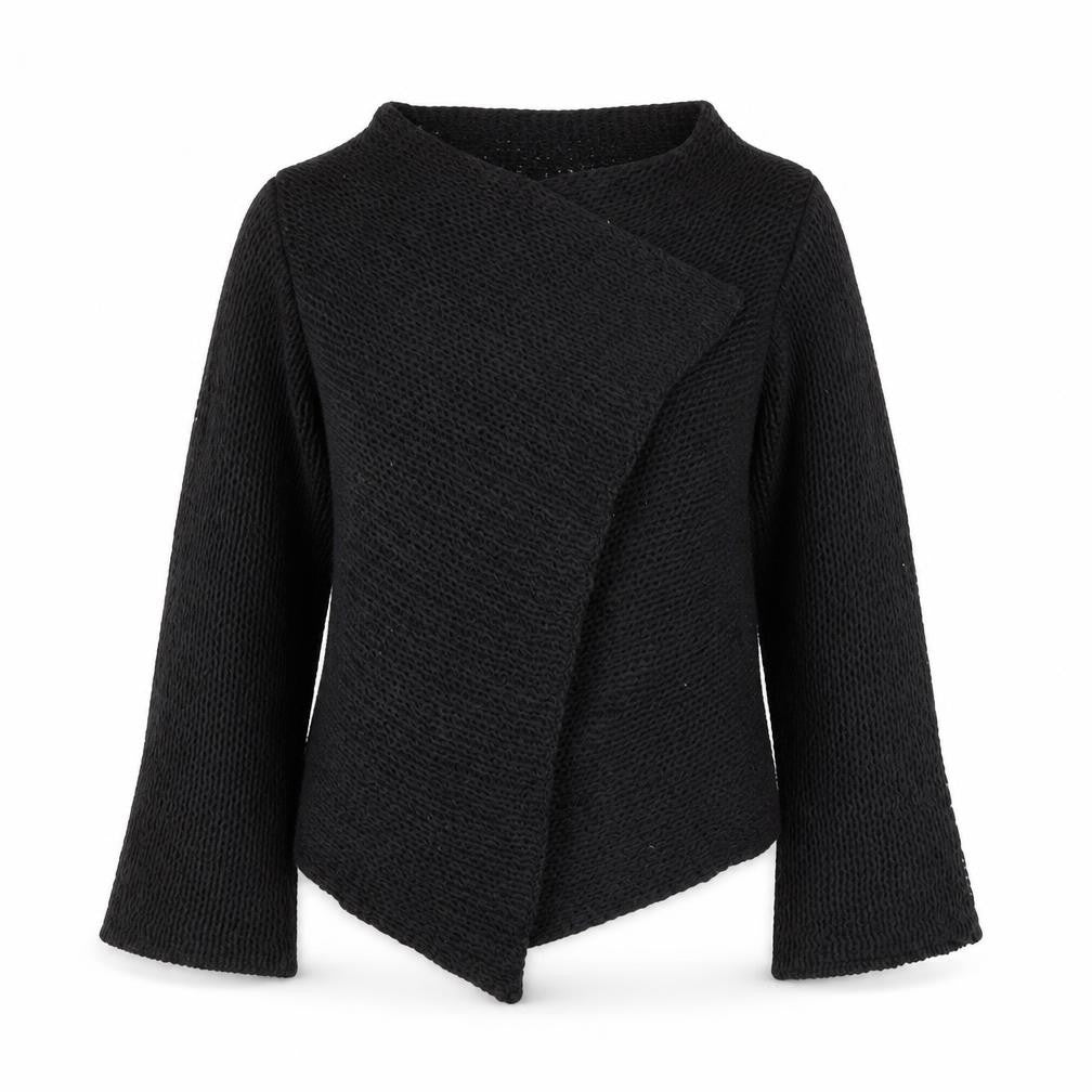 Front view of Principles Petite Women's Black Open-Knit jumper S