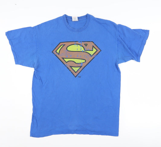 Superman Men's Blue Graphic T-Shirt M