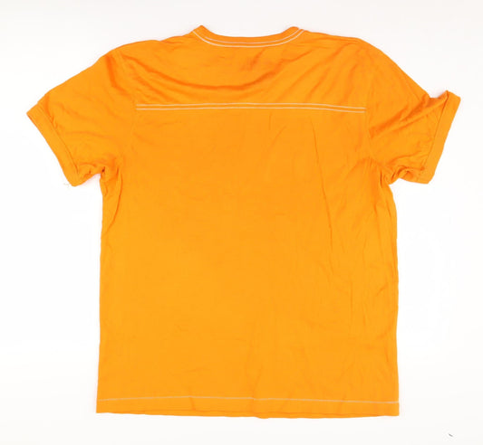 Tommy Hilfiger Men's Orange Crew Neck T-Shirt M Slim