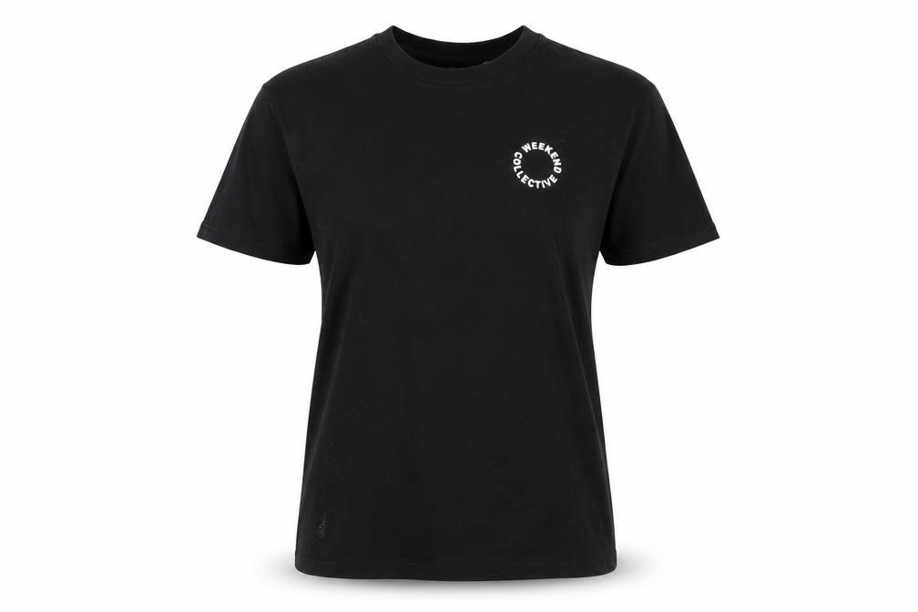 Front view of ASOS DESIGN Women's Black Basic T-Shirt, size 8
