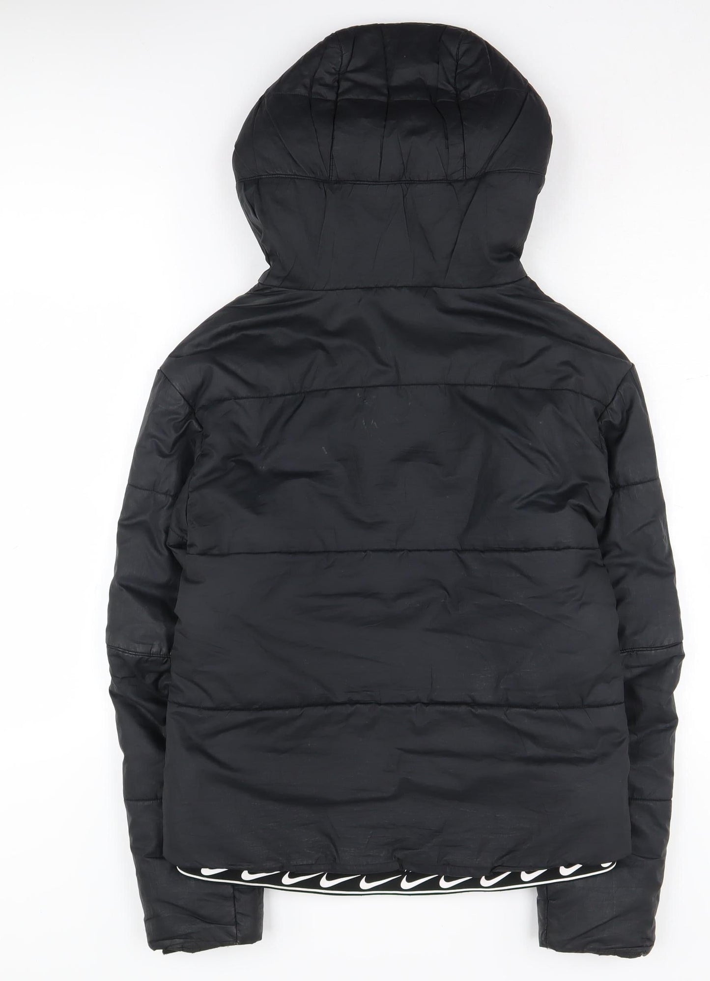 Nike Women's Black Puffer Jacket XS Hooded Winter