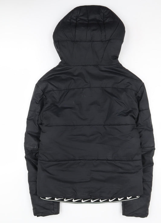 Nike Women's Black Puffer Jacket XS Hooded Winter