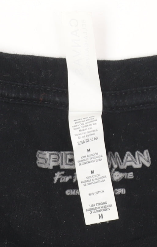 Canvas Men's Black Spider-Man T-Shirt Medium