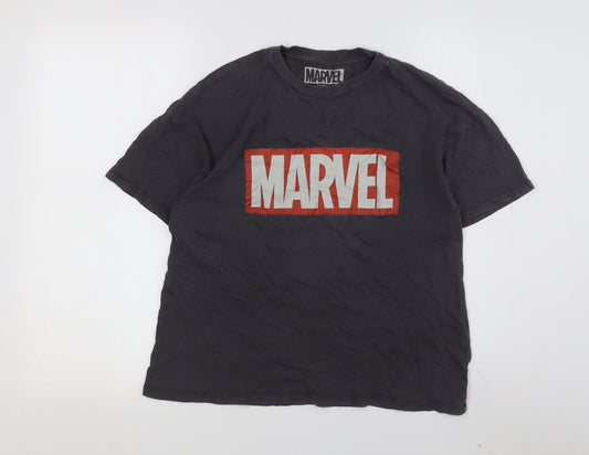 Marvel Black Unisex T-Shirt XS Comic Casual