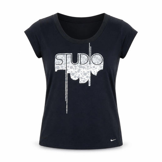 Womens UK Size S Nike Black Cotton Blend T-Shirt