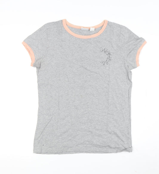 O'Neill Women's Grey Ringer T-Shirt - Medium