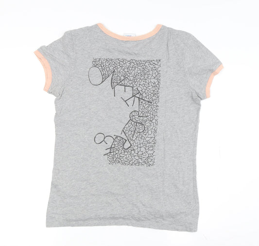 O'Neill Women's Grey Ringer T-Shirt - Medium