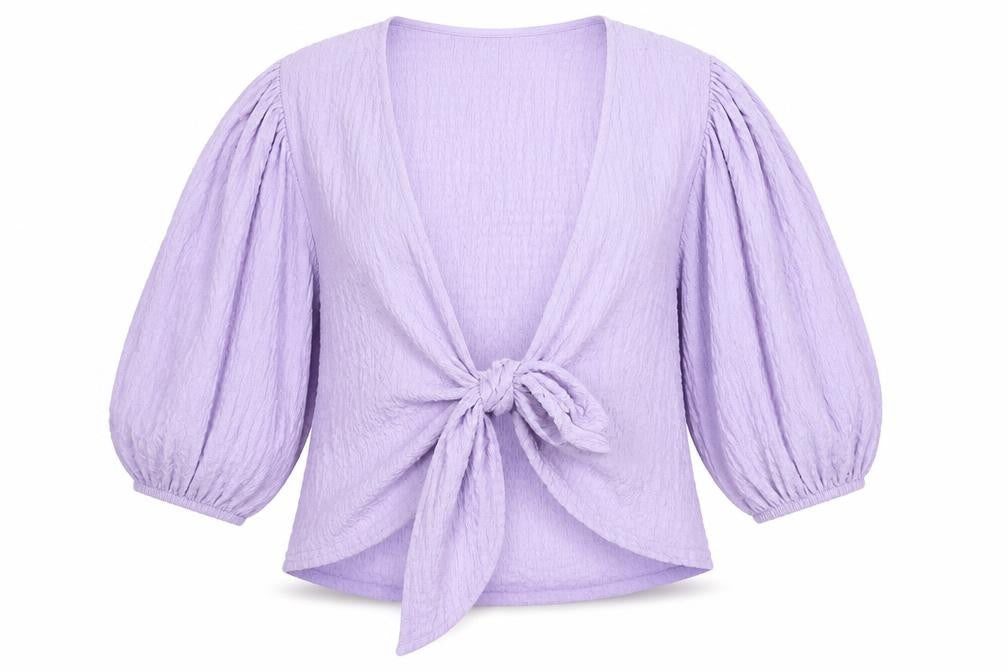 Womens UK Size XL Monki Purple Cotton Blend Blouse