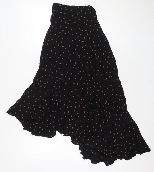 Topshop Women's Black Polka Dot Skirt Size 4
