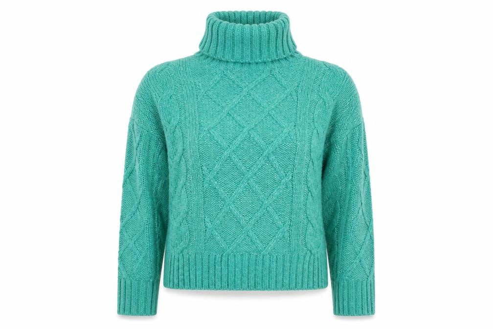Marks and Spencer Women's XS Green Cable-Knit Jumper