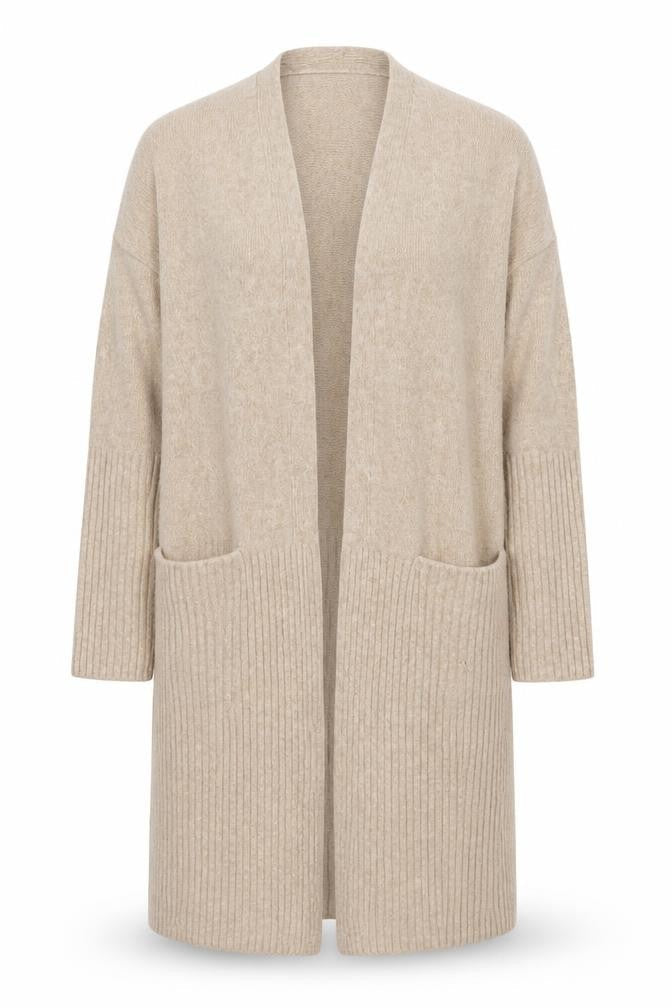 H&M Women's Beige Knit Cardigan, Size S, V-Neck