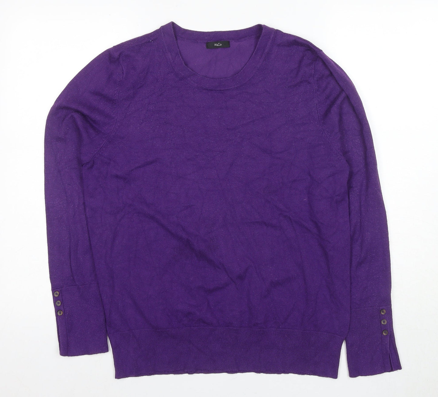 M&Co Women's Purple Crew Neck Pullover Jumper Size 16