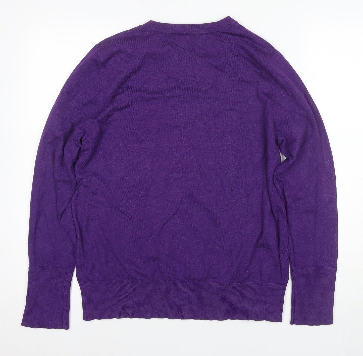 M&Co Women's Purple Crew Neck Pullover Jumper Size 16
