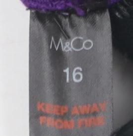 M&Co Women's Purple Crew Neck Pullover Jumper Size 16