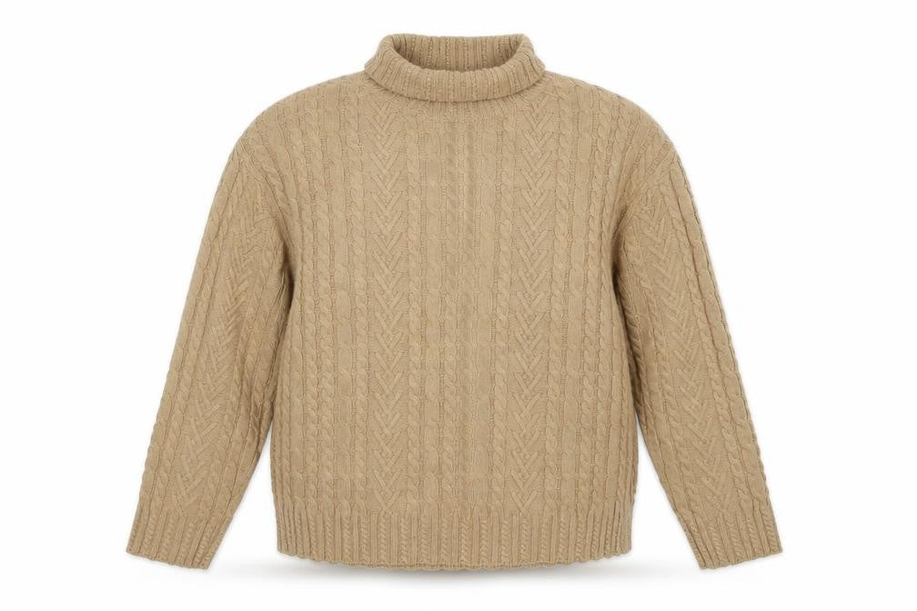 Marks and Spencer Women's Beige Cable-Knit Pullover, Size L